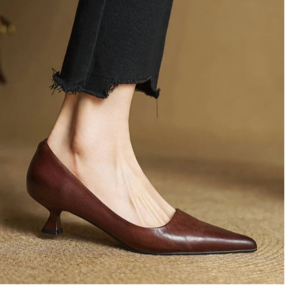 Riley River Anok Genuine Leather Heels in brown